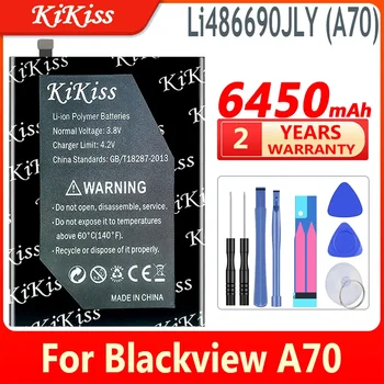 6450mAh KiKiss Võimas Aku Li486690JLY (A70) jaoks Blackview A70 70 Mobiiltelefoni Suure Võimsusega Patareid