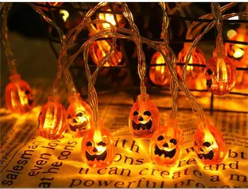 2m 10Led Halloween Pumpkin Valgus String Vaimu Kolju Pvt Väike Lamp Stringid Lapsed Happy Halloween Poole Kasuks Decor Kodus