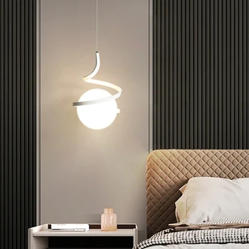 Põhjamaade LED Spiraal Ripats Lambid Home Decor Lühter jaoks elutuba, Magamistuba Öö Valgustus Must Valge Kuld Klaas Lambivarju