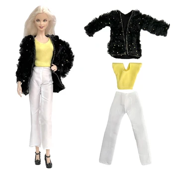 1 Komplekt Mood Riided Barbie Nukk Must Mantel Tops Vabaaja Riided Tüdruku 11.8 Tolline BJD Nukud Dress Lapsed Kingitus, Mänguasjad