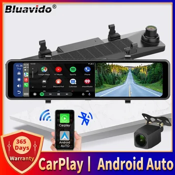 2K Kahekordne Objektiivi Auto Peegel Carplay & Android Auto Traadita Miracast Kriips Kaamera 1080P Video Recorder WiFi Ühendus GPS Navigeerimine