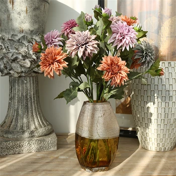 2 Juhid Euroopa Retro Daaliad tehislilled home decor flores artificiales pulm deco mariage