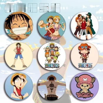 Ruutfunktsioon Element Anime ÜHES TÜKIS Märgid Cartoon Ikoone, Seljakotid Pin-Riided Rinnamikrofon Sõle Straw Hat Poiss Kingitus