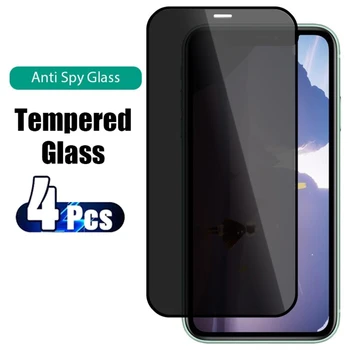 4 Tükki Anti-Spy Screen Protector for iPhone 7 8 12 13 14 Plus Mini XR SE 2020 Era-Klaas iPhone 12 13 14 Pro Max