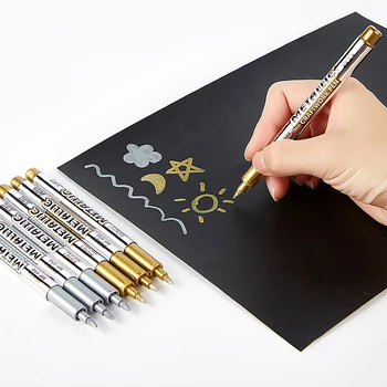 Metallist Veekindel Alalise Paint Marker Pliiatsid DIY Kuld, Hõbe Joonistus Õpilased Asjade Sm Ameti Pen Kunstitarbed