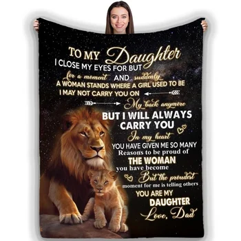 Minu Tütar Tekk, Personaliseeritud Lõvi Pehme Soe Palus Viska Tekid, Sa oled Mu Väike Tüdruk Kohandatud Kingitus Mu Südame