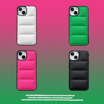 3D Soe sulejope On Puffer Case For iPhone 14 13 11 12 Pro Max Pehme Kangas Põrutuskindel Kaitseraua Tagasi Funda iphone 14 Pro