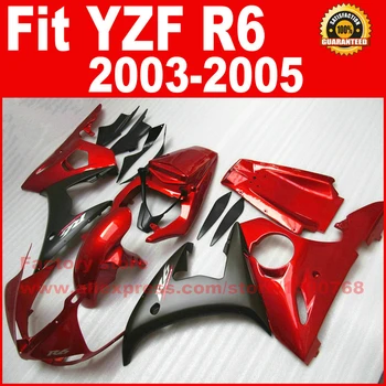 Kohandada mootorratas ABS fairings seatud 2003 2004 2005 YAMAHA YZFR6 punane must YZF R6 03 04 05 voolundi komplektid keretööd osad
