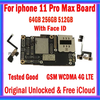 Testitud, toimib hästi, iPhone 11 Pro Max Emaplaadi Koos/Ilma NR Face ID Originaal Lukustamata Loogika Pardal Tasuta iCloud Plaat