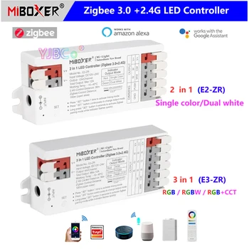 Miboxer Zigbee 3.0+2.4 G 2/3 1 LED Kontroller Ühte värvi/Dual valge/RGB/RGBW/RGBCCT LED Riba DC12V 2.4 G Kaugjuhtimispult