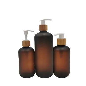Tühi Pudel Emulsioon Pump Jäätunud Merevaigu Šampoon, dušigeel 120/250/500ml Dispenser Nahahooldus Emulsioon Kreem Pudelid Bambuse Kaas