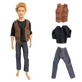 Mood 1 Sätestatud Meeste Riided Ken Doll Pluus+ Särk+ Püksid Lühike Pluus Tarvikud, Riided Barbie Nukk Poiss Mänguasi