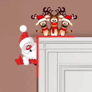 1tk Jõulud Ukse Raami Kaunistamiseks Puidust Jõuluvana Põder Ukse Nurgas Dekoratiivne Ripats Kodu Navidad Noel Uus Aasta Xmas Decor