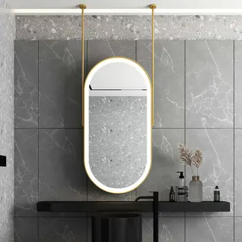 Ovaalne peegel, mis rippus peatatud topelt traksid helendav peegel B&B rippuvad vannitoa peegel