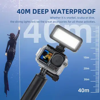 40m Veekindel Veealune Led taustavalgust High-Power Sukeldumine Video Lamp Action3/GoPro10 Kaamera