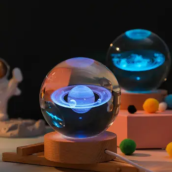 Led 3D lasergraveerimine kristallkuul Baasi Star Seeria Klaasist Palli LED Lamp Decor Kingitus Öö Valguses Suveniiride Astronaut led Palli
