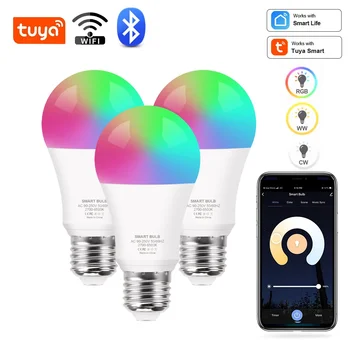 Tuya Wifi/Bluetooth Pirn Alexa Led Lamp E27 RGB Smart Lambid 220V 110V Smart Lambid Google Assisatnt Arukas Elu
