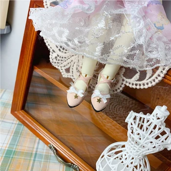 H02-040 laste käsitsi valmistatud mänguasi BJD - /SD-nukk kingad 1/6 30cm roosa Osutas tüdruk princess kingad 1pair