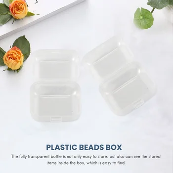 24tk Väike läbipaistvast Plastikust Helmed Mahutid Karp koos Hingedega Kaas Ladustamiseks Väikesed Esemed, Käsitöö, Riistvara