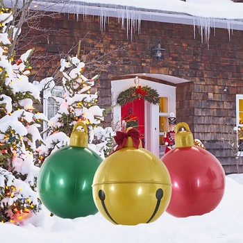 60cm Outdoor Jõulud Täispuhutav Pall PVC Hiiglane suured Suured Pallid Häid Jõule Kaunistused Koju Navidad Kaunistused Uus Aasta