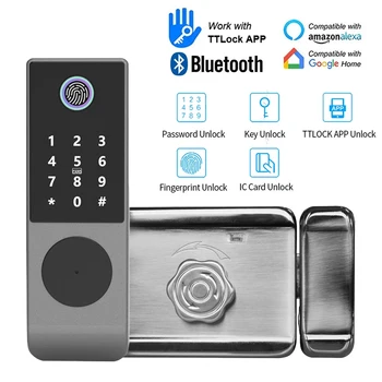 Tuya Wifi Smart Ukse Lukk Biomeetriliste Sõrmejälgede RAKENDUSE Remote Unlock Card Pääsukoodi, Sisestage Väljas Veekindel Digitaalne Elektrooniline Lukk