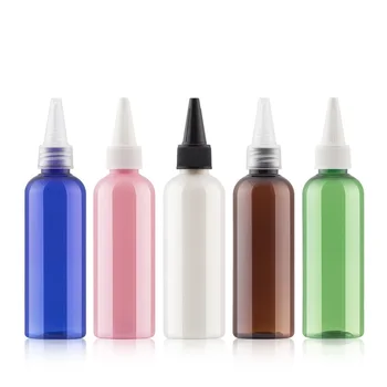 Plastikust Pudel Pigistada PET Pudel 100ML Vedel Emulsioon Korduvtäidetavaid Nõela Selge Roosa Roheline Sinine Kollane Kosmeetika Pudelid Konteinerisse