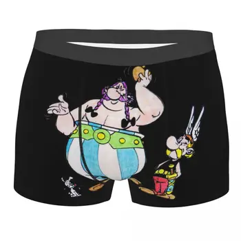 Mees Lahe Asterix Ja Obelix Aluspesu Seiklus Manga Getafix Dogmatix Boxer Püksikud Pehmed Lühikesed Püksid, Aluspüksid Aluspüksid
