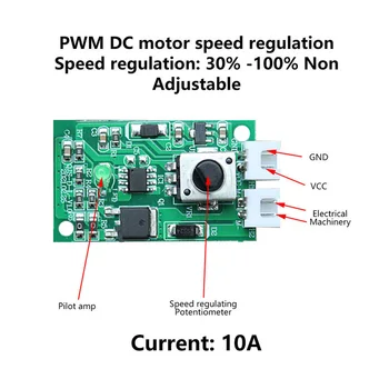 PWM DC Mootori Kiiruse Kontroller Moodul DC7-12V Reguleeritav Kiirus PWM Elektroonilise Kuberner Töötleja Määruse Switch 10A