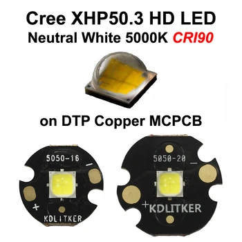 Cree XHP50.3 HD Neutraalne Valge 5000K CRI90 SMD 5050 LED Emitter kohta KDLITKER DTP Vask MCPCB Taskulamp DIY Kõrge CRI Rant