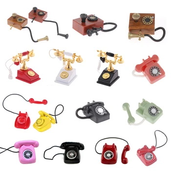1:12 Nukumaja Kääbus Simulatsiooni Mini Telefon Retro Telefoni Mudel Kodumööbel Decor Aksessuaarid Lastele Mänguasjad Kingitus