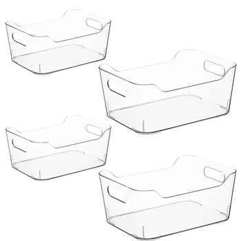 Komplekt Külmkapp Korraldajad - 4 Clear Storage Korraldaja Sahtlid Konteinerid, Kastid Köök, Sahver, Külmik Kapp