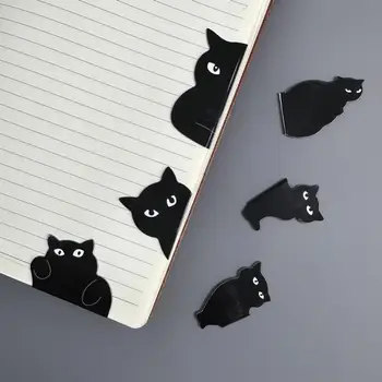 6tk Must Kass Järjehoidja Raamatuid Cute Cartoon Magnet Leht Klambrid Raamat Sm Unikaalne Lugemise Peen Kingitus Kirjatarvete