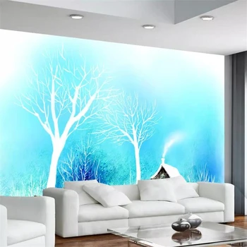 Beibehang de papel parede Kohandatud taustpildi 3D seinamaaling kaasaegne minimalistlik sinine fantaasia ilus kokkuvõte puidu taust seina-paber
