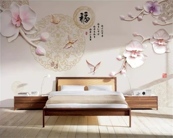 beibehang Kohandatud taustpildi 3D seinamaaling Hiina uus Fushou Magnolia Baifu joonis elutuba, magamistuba TV taust seina paber seinamaaling