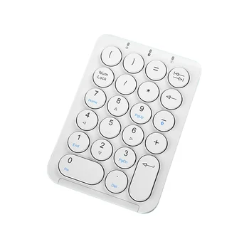 Wireless Number Pad Bluetooth-Numbriklahvistik Ring Keycaps Numpad 22 Võtmed Laetav Number Keyboard(Valge)