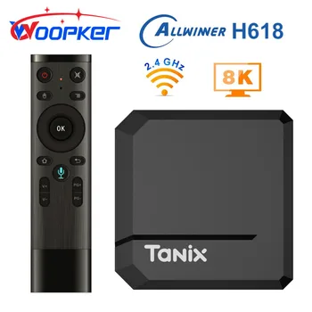 Woopker Tanix TX2 Android 12 TV Box 8K RAM, 2 GB ROM 16G Allwinner H618 2.4 G Wifi Media Player USB 2.0 Hääl Set Top Box