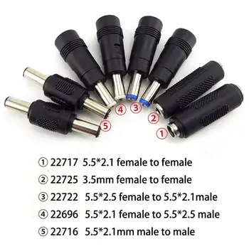 5.5 X 2.1 MM naissoost 5.5 X 2.1 2,5 mm ja 3,5 mm DC power jack naine mees plug adapter Pistikud 3.5x1.35mm Vihjeid adapter M20