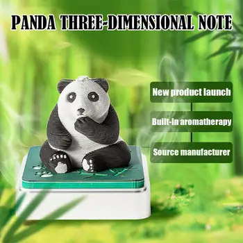 3D Notepad Mini Panda Paber Mudel 2024 Kalender Led Valgus Memo Padjad Armas Märkus Paber Blokeerida Märkused 3D-Kleepuv Märkus Pad Kingitused