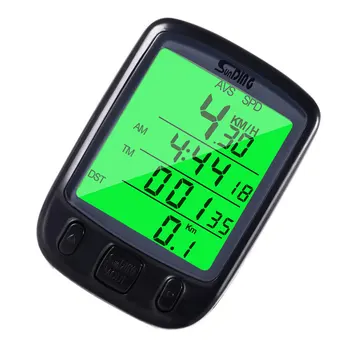 Jalgratas Bike LCD Arvuti Odomeeter, Spidomeeter Roheline Taustvalgus Suur LCD Ekraan Spidomeeter