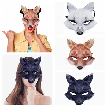 EVA Cosplay Mask Elegantne Valge Rebane Kingitused Fox Mask Loomade Masques Halloween