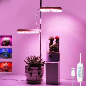 USB LED Kasvab Tuled toalillede Täieliku Spektri Ringi Valgus Hämardatav 3/9/12H Taimer Seemikud Lill, Köögiviljad, Halp Phytolamp