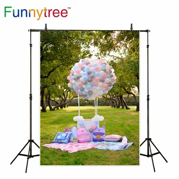 Funnytree fotograafia taust kevadel muru õhupalli kid piknik puu loomulik taustaks fotograaf kingitus photocall fotosessiooni