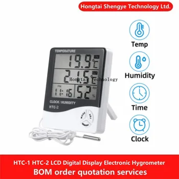 HTC-1 HTC-2 LCD Digitaalne Elektrooniline Hygrometer Kodu Smart Elektri Digitaalse Hygrometer ilmajaamas Kella Väljas Termomeeter