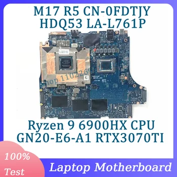 CN-0FDTJY 0FDTJY FDTJY LA-L761P DELL M17 R5 Sülearvuti Emaplaadi Koos Ryzen 9 6900HX CPU GN20-E6-A1 RTX3070TI 100%Testitud Hea