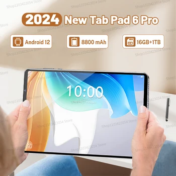 2024 Android Tahvelarvuti koos Klaviatuuriga 10.1 Tolline Pad 6 Pro Snapdragon870 Originaal Tabletid 5G SIM-Kaart või WIFI-Globaalne Versioon Tablette