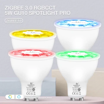 Zigbee3.0 Smart Gledopto Pro 5W GU10 LED Tõmbamisega RGB-CCT Värv 2200-6500K Tööd Tuya APP Alexa App Hääl RF-Kaugjuhtimispult