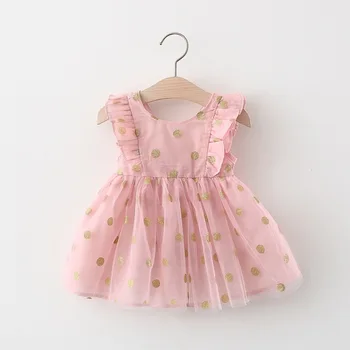 Beebi Tüdrukud Suve Riideid Uus Mood Polka Dot Printsess Kleidid Tüdrukute Armas Imikute Rõivad 1. Sünnipäeva Lapsi Kleit