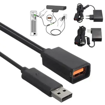 Must AC 100V-240V Toide EU Pistik Adapter USB-Laadimine Laadija Microsoft/Xbox 360 XBOX360 Kinect Sensor