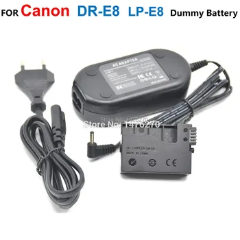 DR-E8 LPE8 LP-E8 Dummy Aku+ACK-E8 Power Adapter Laadija Canon EOS 550D 600D 650D 700D Rebel T2i T3i T4i Kiss X4 X5 X6i