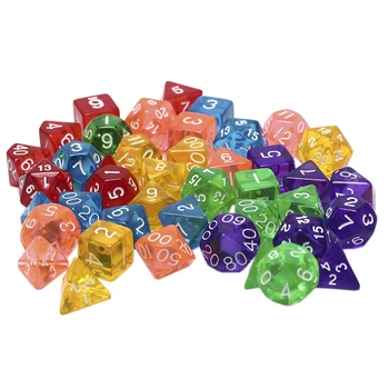 7tk Polyhedral Dice Komplekt Läbipaistev Numbrid Täringut Jaoks DND RPG Tabel Mäng Nikerdatud Muster Dice Komplekt lauamänge Viskamine Täringut